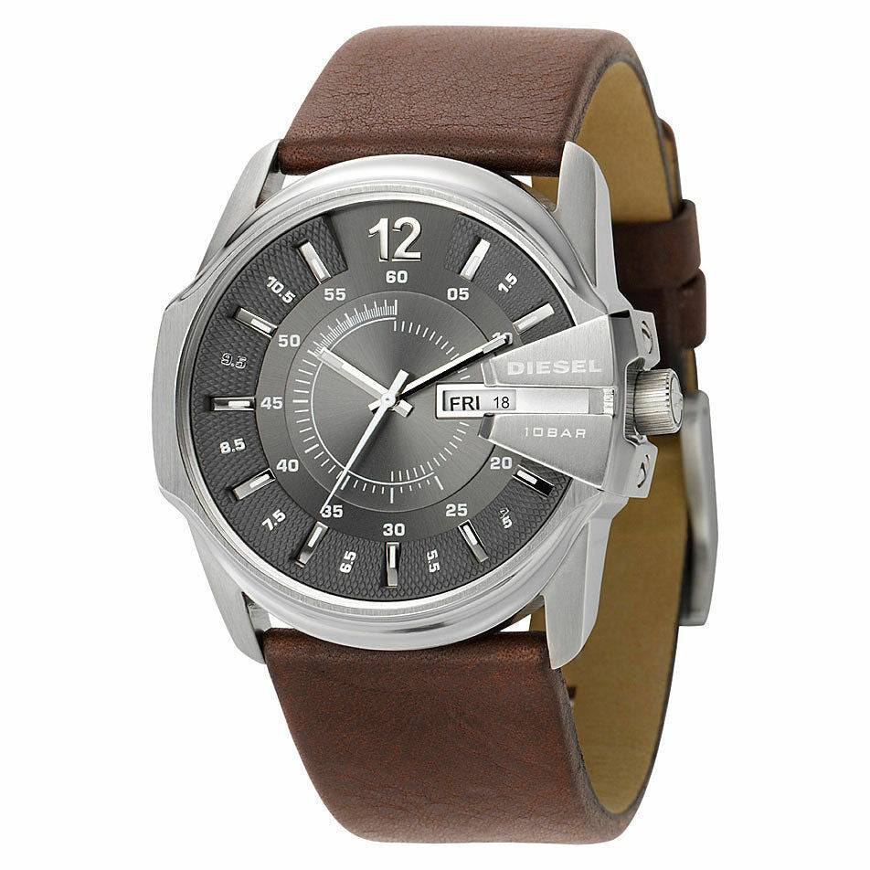 Diesel Brown Leather Grey Dial Watch – Watch Direct Australia