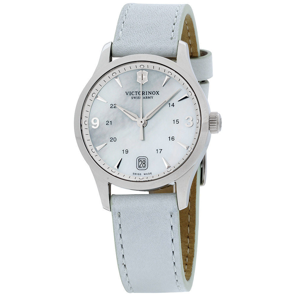 Victorinox Alliance Small Mother Of Pearl Dial Leather Strap Womens Watch