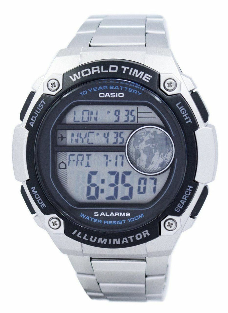 Casio Youth Illuminator World Time Digital Ae3000Wd 1Av Mens Watch Watch Direct