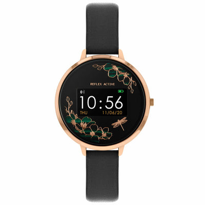 Reflex Active Series 3 Rose Gold Black Floral Smart Watch