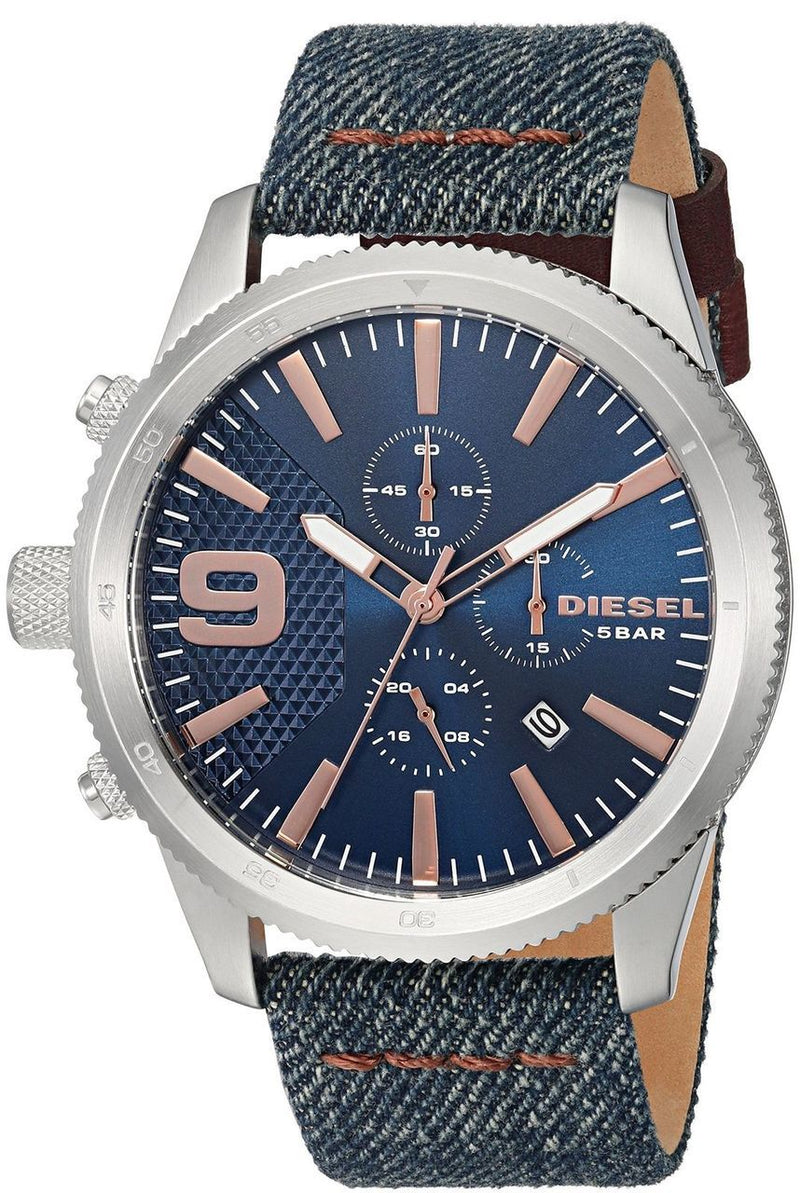 Diesel Dz4450 Rasp Chrono Blue Denim Mens Watch