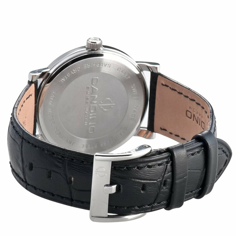 Candino Black Leather Strap Mens Watch