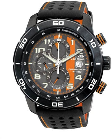 Citizen Eco-Drive Primo Black&Orange Leather Strap Ca0467-11H Mens W
