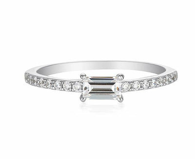 Georgini Mika Baguette Ring Silver Size 6