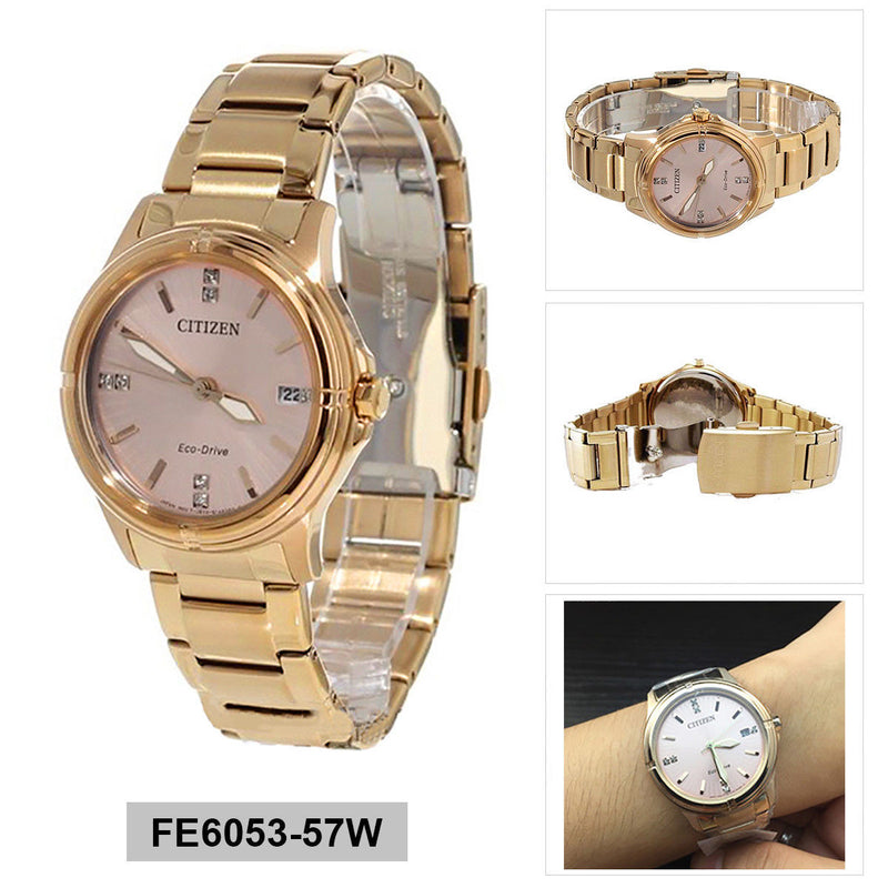 Citizen Analog Business Eco-Drive Rose Gold Fe6053-57W Womens Watch