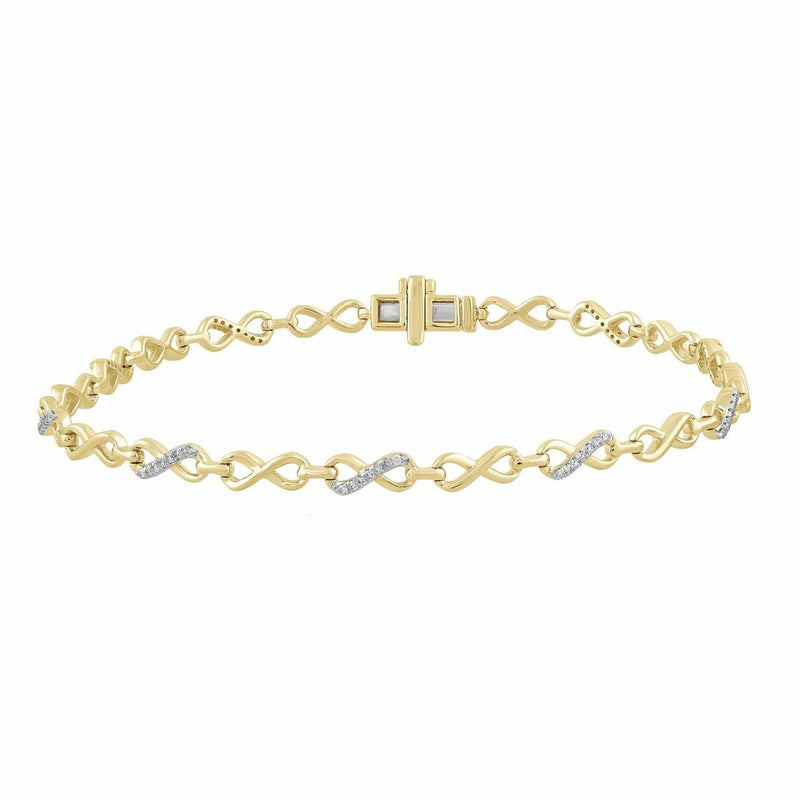 Bracelet With 0.2Ct Diamonds In 9K Yellow Gold