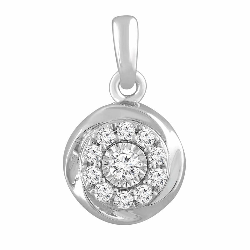 Pendant With 0.18Ct Diamond In 9K White Gold