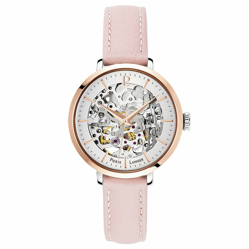 Pierre Lannier Automatic Skeleton Rose Gold Silver/Pink