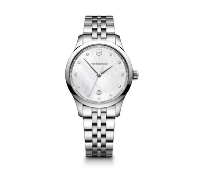 Victorinox Alliance Small Crystal White Mother Of Pearl Dial Womens Watch