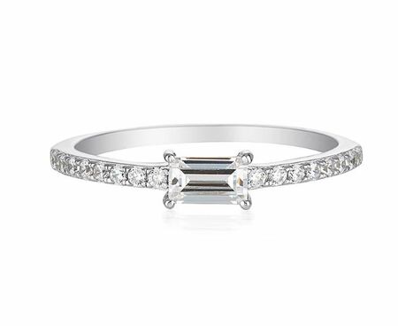 Georgini Mika Baguette Ring Silver Size 7