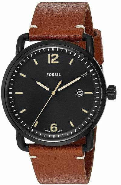 Fossil The Commuter With Leather Strap Fs5276 Mens Watch