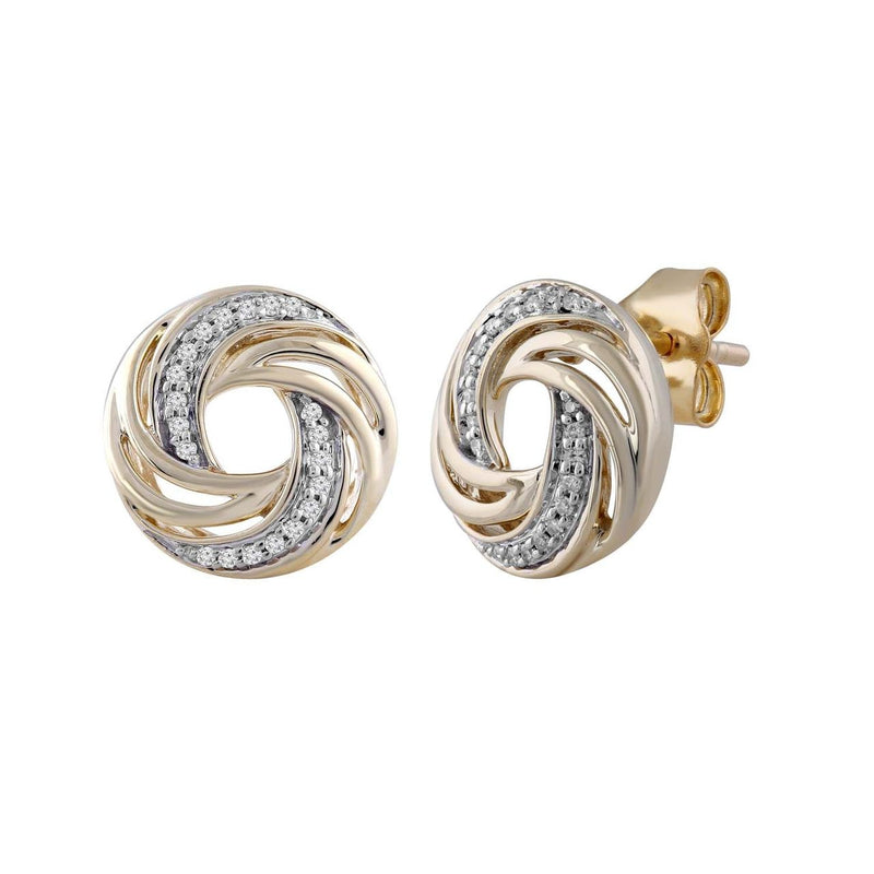 Earrings With 0.07Ct Diamond In 9K Yellow Gold