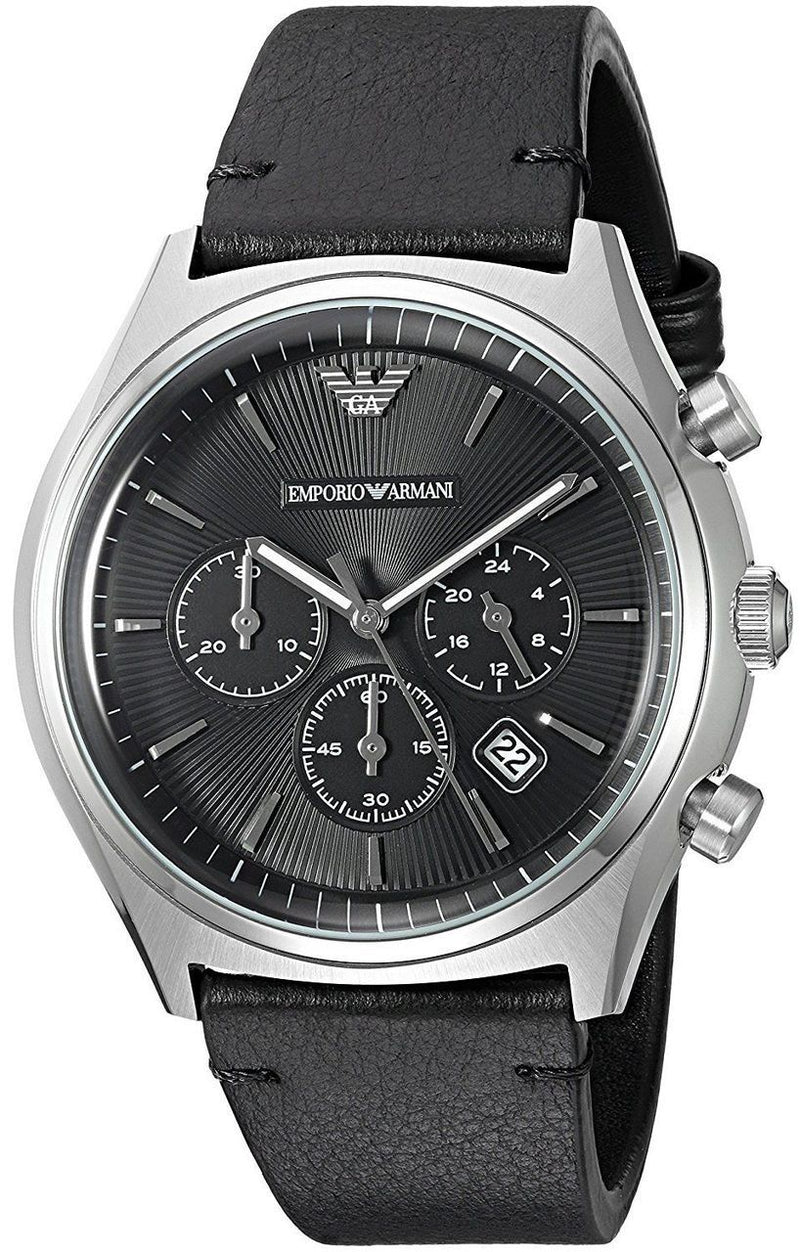 Emporio Armani Classic Black Chronograph Mens Watch AR1975