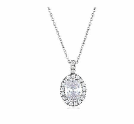 Georgini Oval Halo Silver Pendant