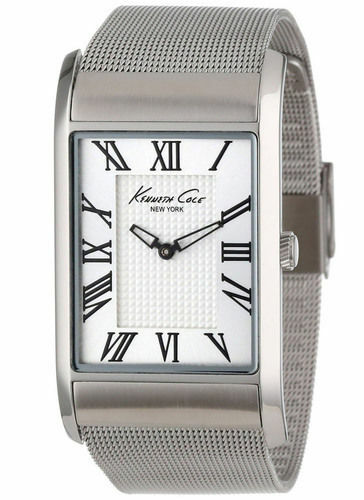 Kenneth Cole New York Kc9289 Classic Rectangle Case Roman Numeral Mesh Mens Watch