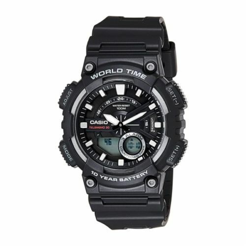 Casio Telememo 30 World Time Alarm Analog Digital Aeq-110W-1Av Aeq110W-1Av Mens Watch