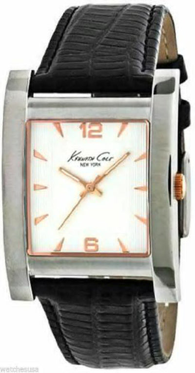 Kenneth Cole New York Leather Collection Silver Dial Mens Watch