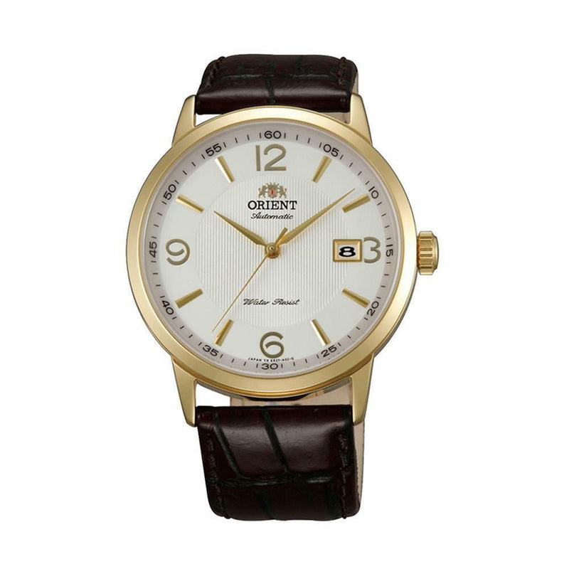 Orient Symphony Fer27004W0 Champagne Dial Brown Leather Band Mens Watch