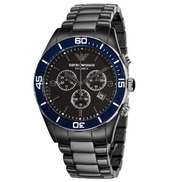 Emporio Armani Men's Black Dial Quartz Ceramic Watch AR1429