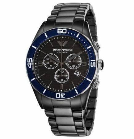 Emporio Armani Men's Black Dial Quartz Ceramic Watch AR1429