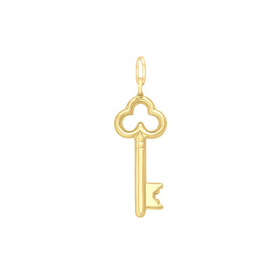 9K Yellow Gold Key Pendant 25mm