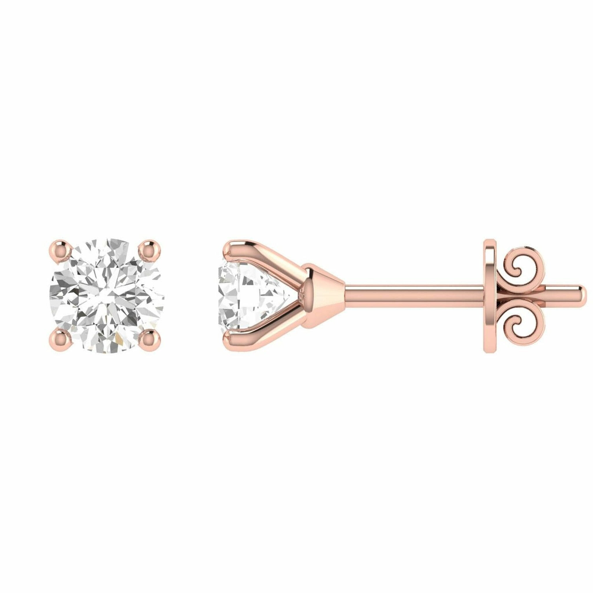 Diamond Stud Earrings With 0.50ct Diamonds In 18K Rose Gold