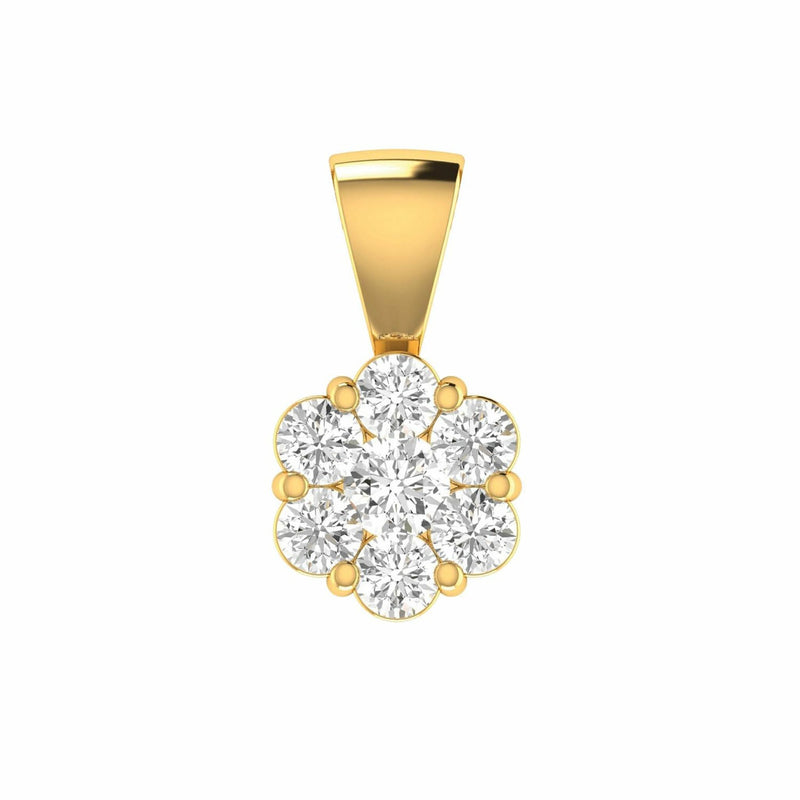 Cluster Diamond Pendant With 0.33ct Diamonds In 9K Yellow Gold