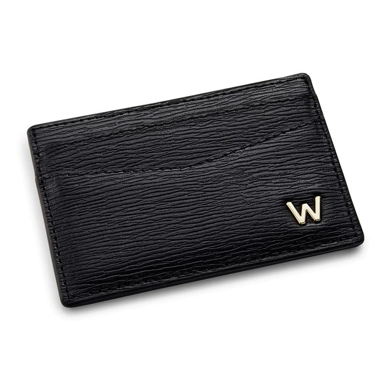 Wolf W Cardholder Slim Black Leather 774202