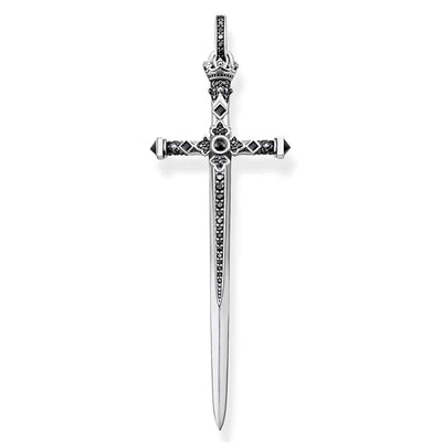 Thomas Sabo Rebel Kingdom Black Cubic Zirconia Sword Pendant