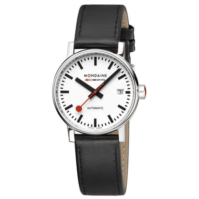 Mondaine Evo2 Black Leather Strap Watch MSE.35610.LB