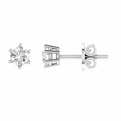 Diamond Stud Earrings With 0.70ct Diamonds In 18K White Gold