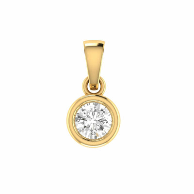 Diamond Solitaire Pendant With 0.25ct Diamonds In 18K Yellow Gold