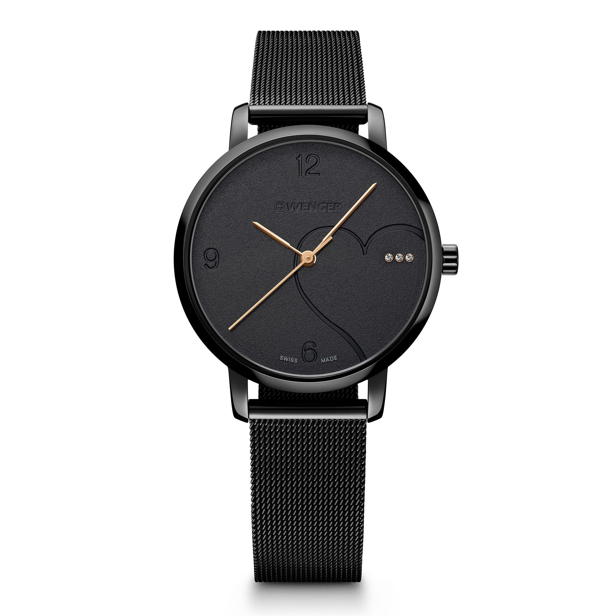 Wenger Metropolitan Donnissima Black Dial Stainless Steel Watch 01.1731.124