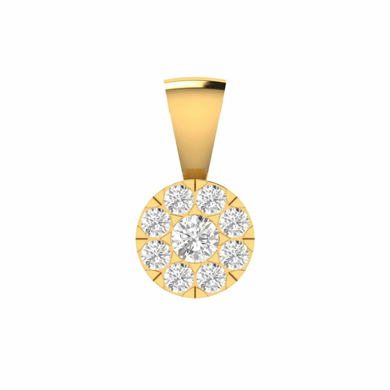 Cluster Diamond Pendant With 0.50ct Diamonds In 9K Yellow Gold