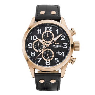 TW Steel Volante 48mm Chronograph Black Leather