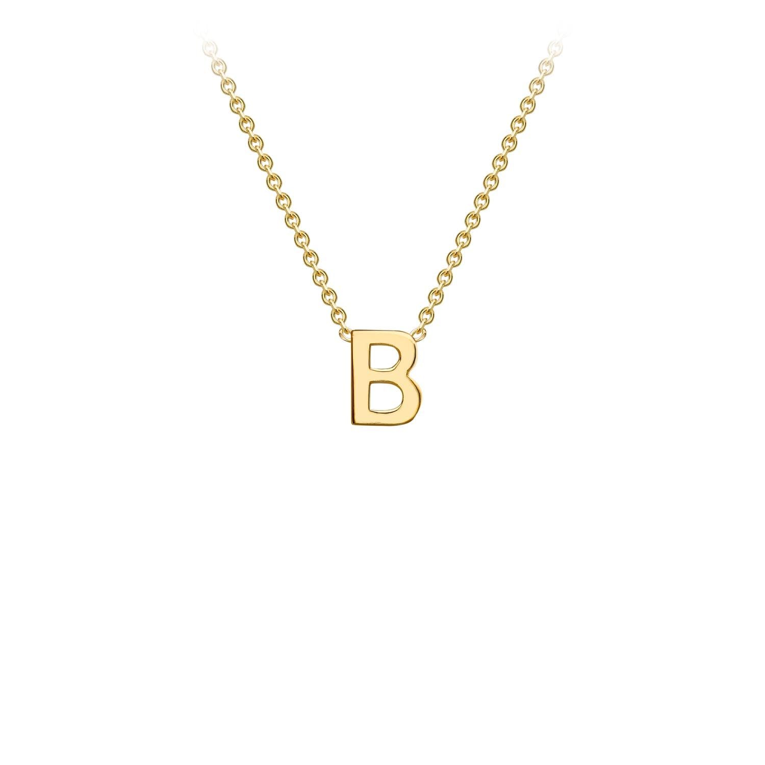 9K Yellow Gold Letter Initial Adjustable Necklace 38cm+5cm