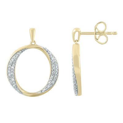 Earrings with 0.18ct Diamonds in 9K Yellow Gold