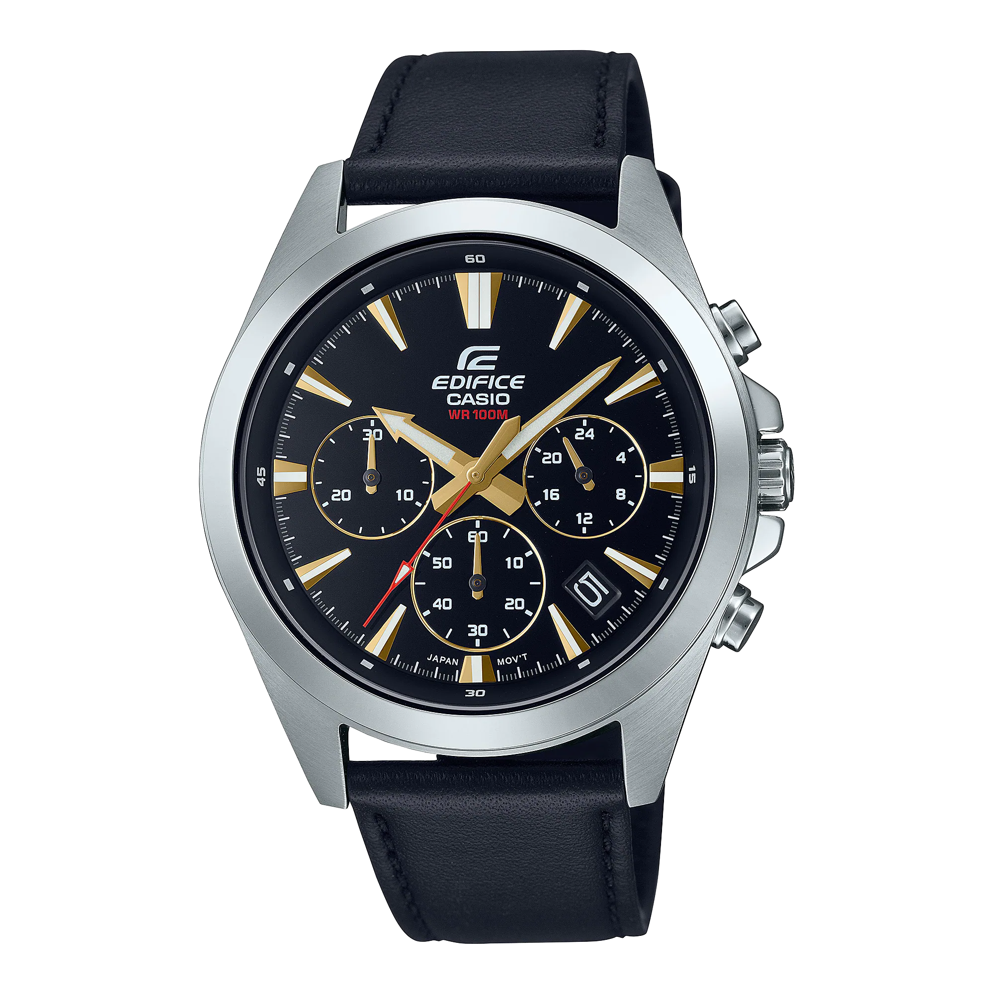 Casio Edifice Chronograph Analog Black Leather Watch EFV630L-1A