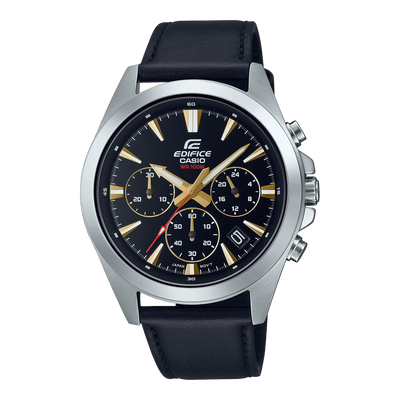 Casio Edifice Chronograph Analog Black Leather Watch EFV630L-1A