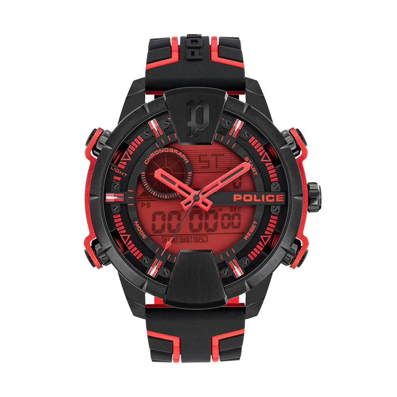Police Taronga Red and Black Silicon Watch PEWJP2110201
