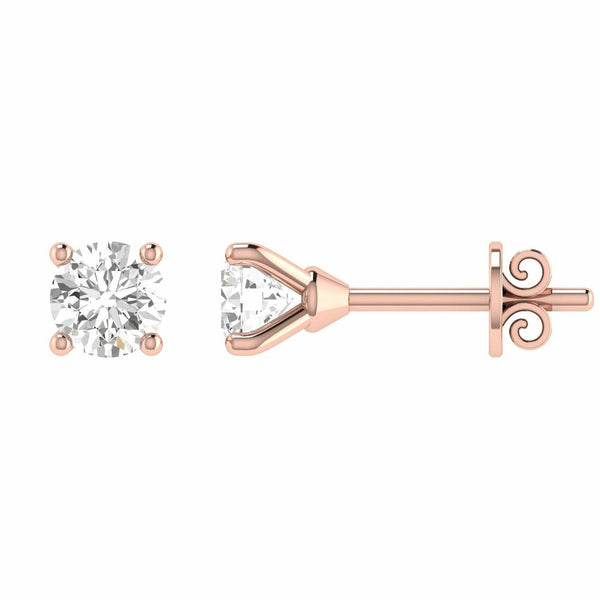 Diamond Stud Earrings With 0.15ct Diamonds In 9K Rose Gold