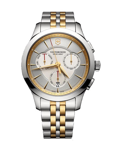Victorinox Alliance Silver Dial Mens Two-Tone Chronograph Watch