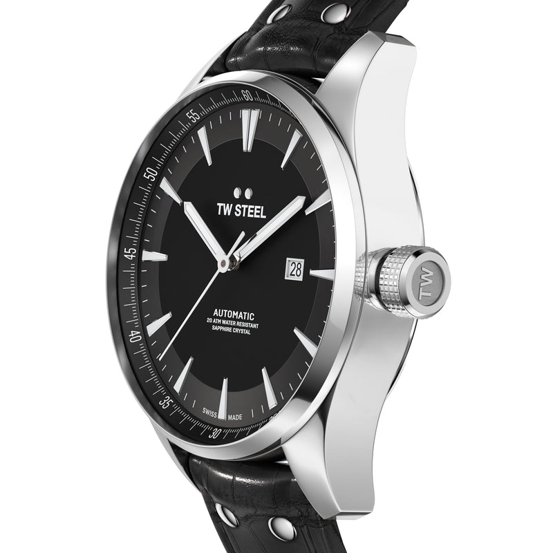 TW Steel Ace Aternus 45mm Swiss Automatic Black Leather