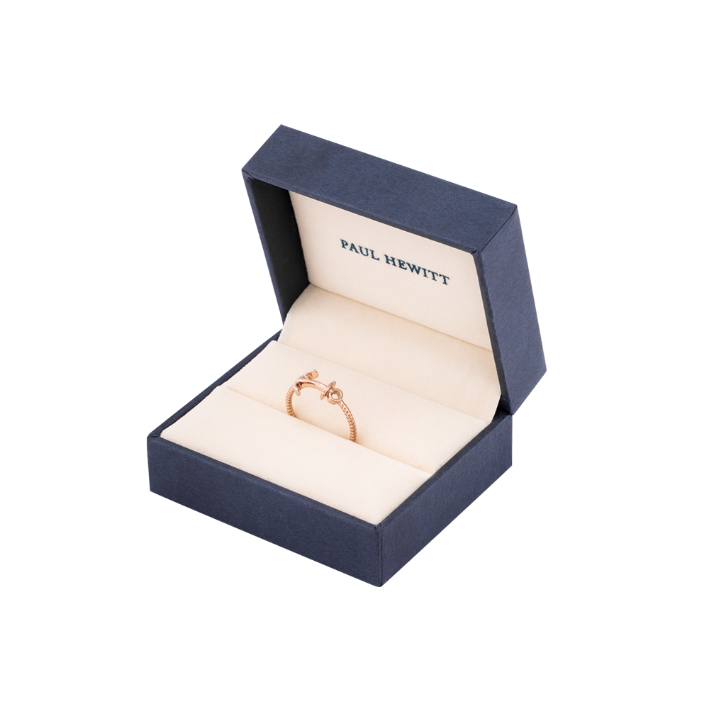 Paul Hewitt Anchor Rope Rose Gold Ring - 54