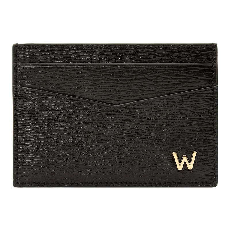Wolf W Cardholder Slim Black Leather 774202