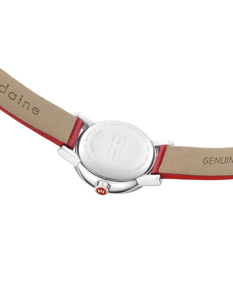 Mondaine Evo2 Petite White Dial Red Strap Watch