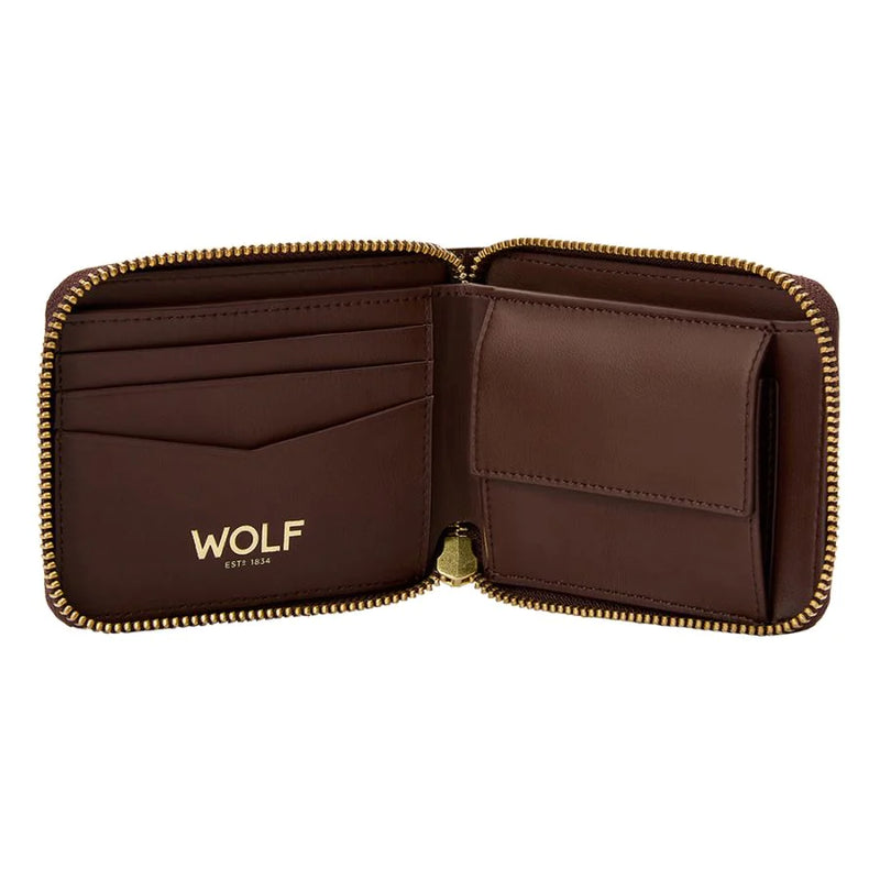 Wolf Signature Range Zip Around Wallet Brown