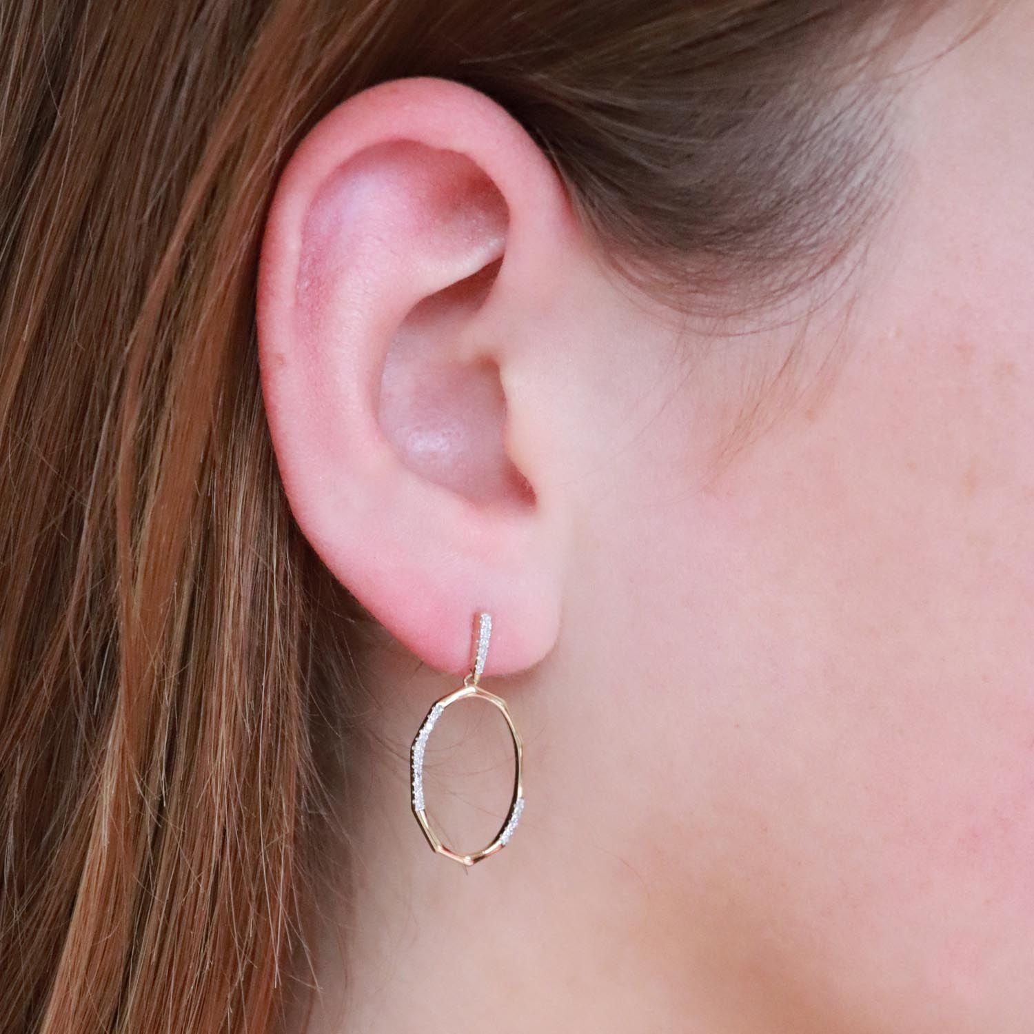 Earrings with 0.1ct Diamonds in 9K Yellow Gold
