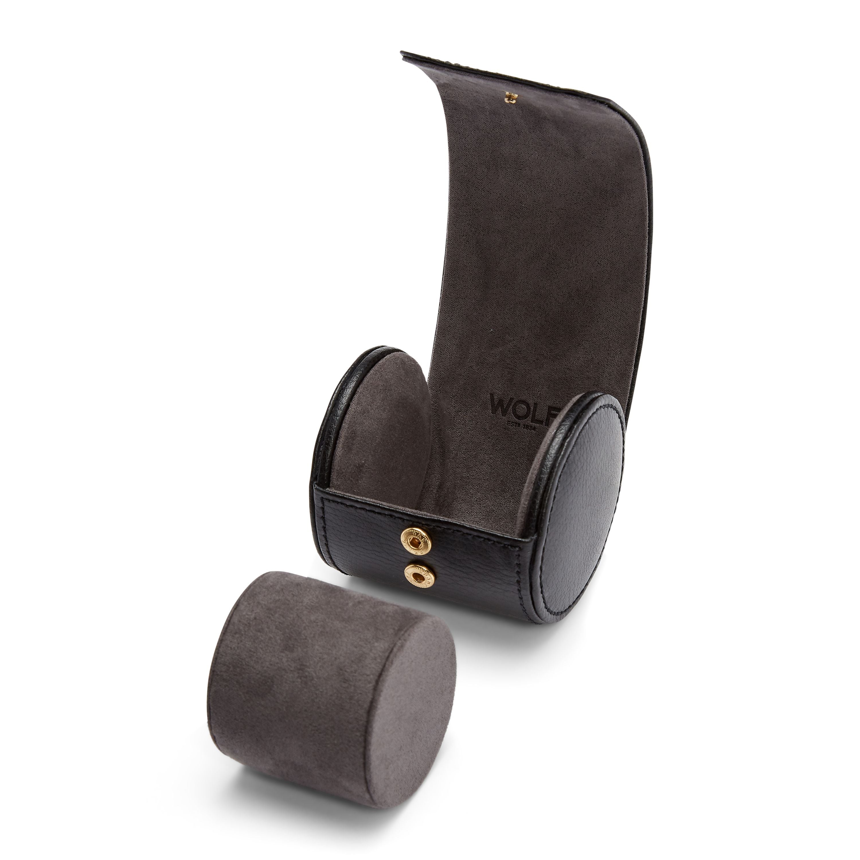 Wolf Narrow Single Watch Roll (Set of 12) Black 529080