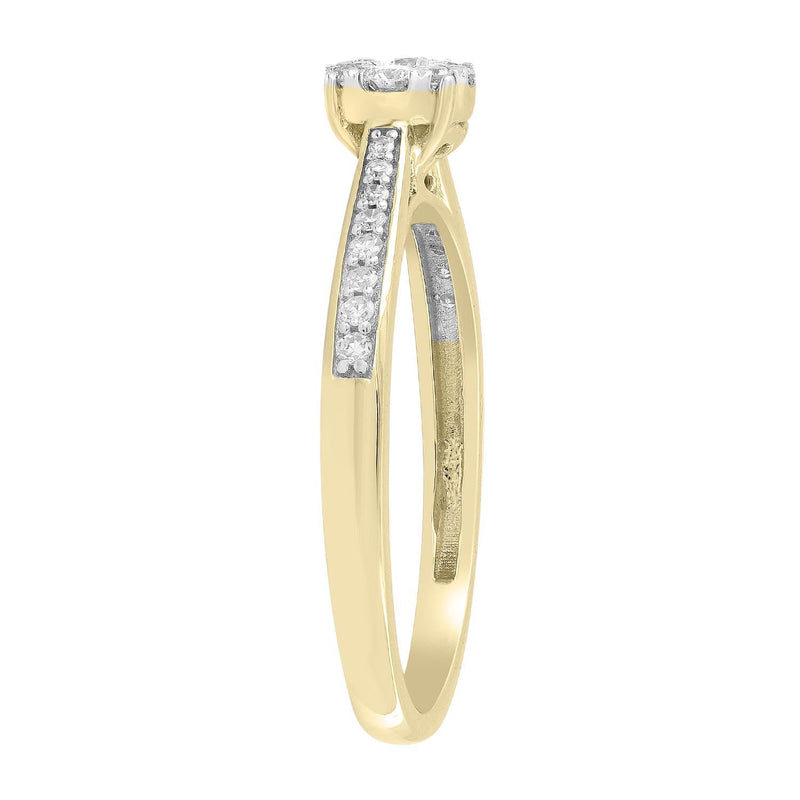 Ring with 0.25ct Diamonds in 9K Yellow Gold
